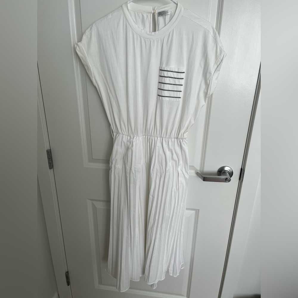 Brunello Cucinelli cotton dress white size-large